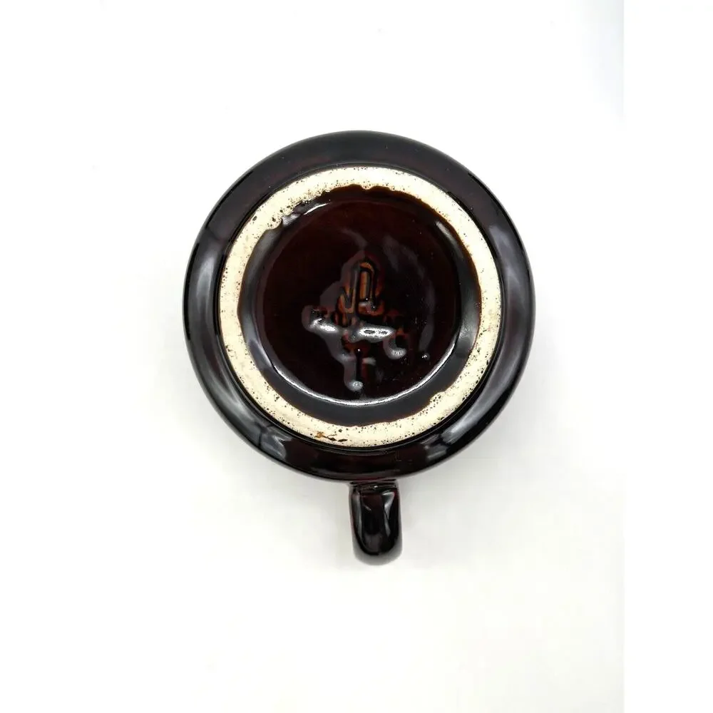 Pfaltzgraff Gourmet Brown Drip Glaze Set of 4 Stoneware Tea Cups Coffee Mugs
